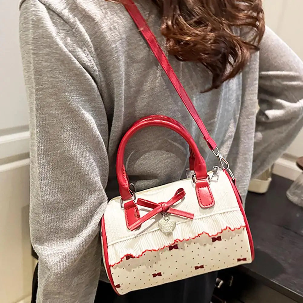 White Red Polka Dot Bow Handbag / Crossbody Bag 🎀