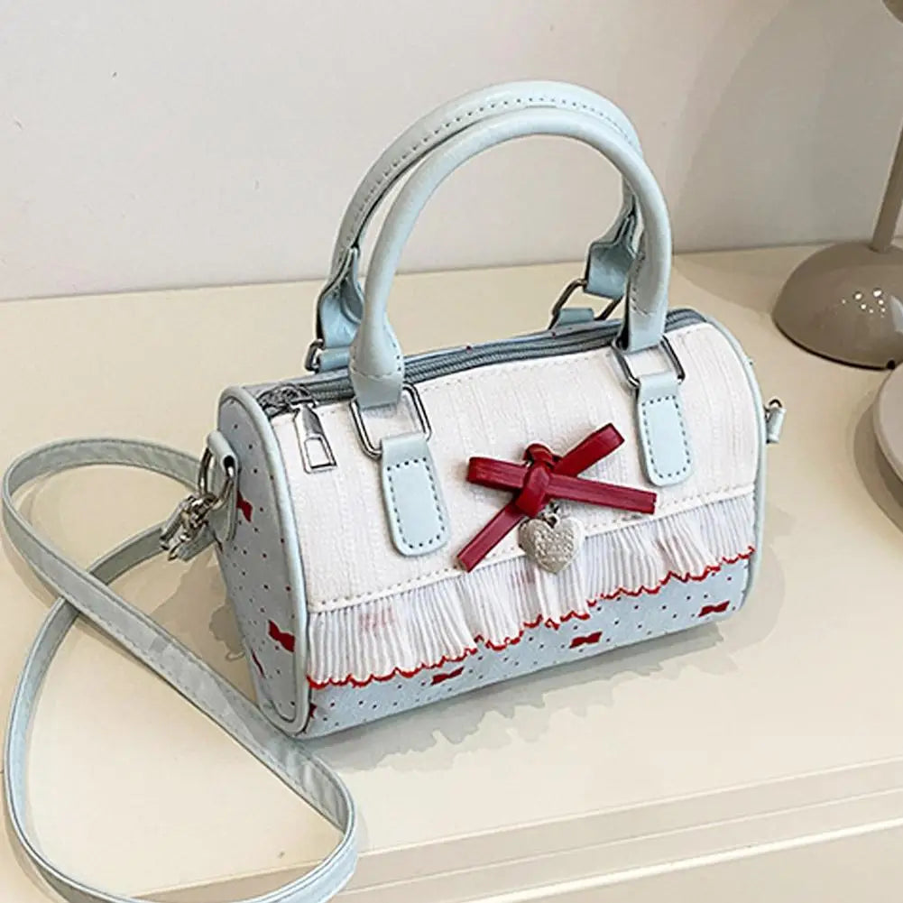 White Red Polka Dot Bow Handbag / Crossbody Bag 🎀