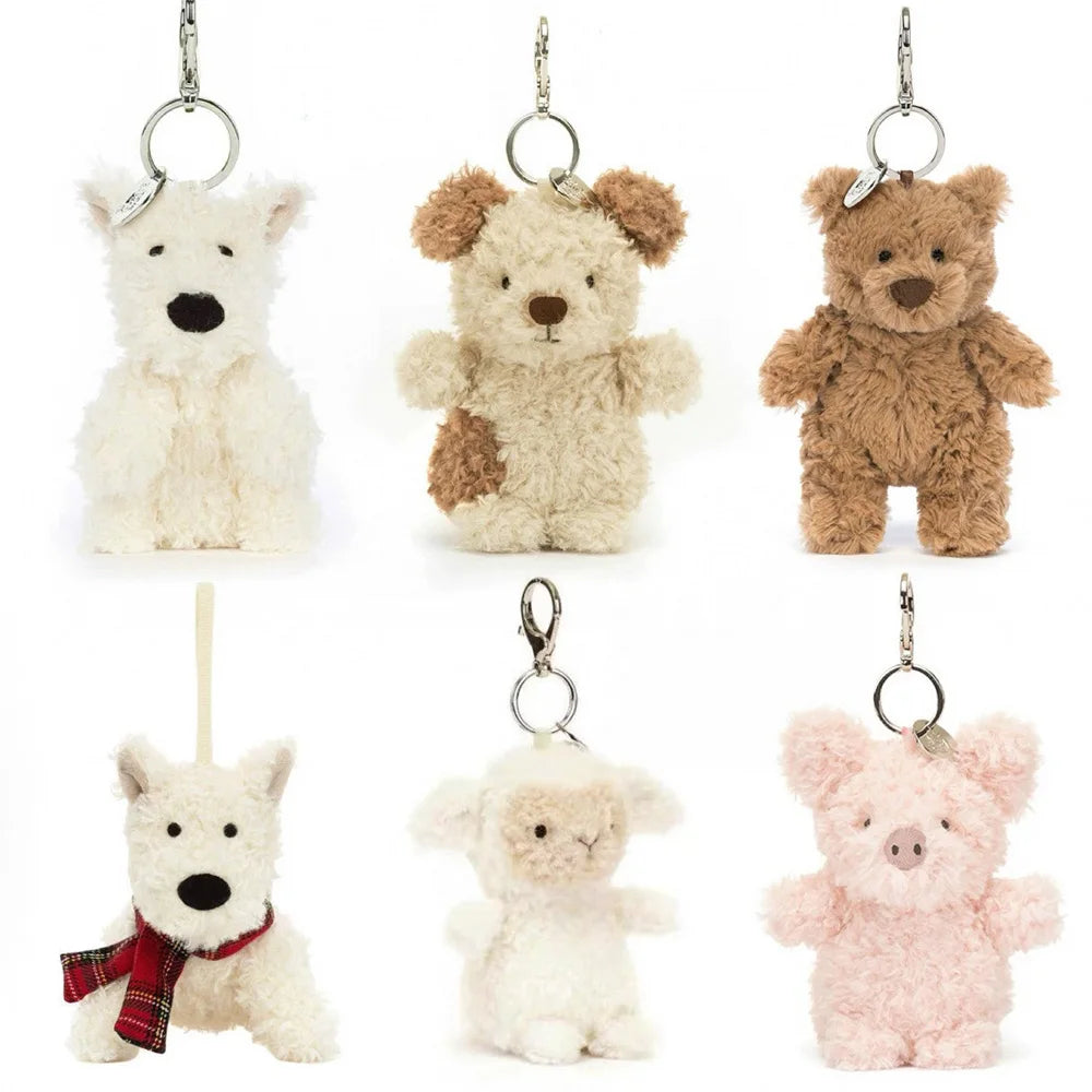 🐷 Fluffy Little Piggy Plush Keychain – Sweet Kawaii Soft Bag Charm