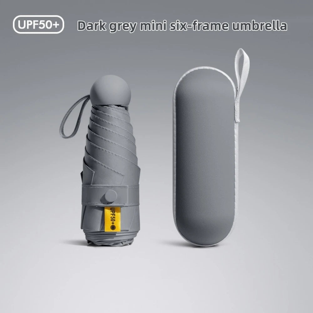 ☀️ Mini UPF 50+ UV Sun & Rain Pocket Umbrella – Cute Compact Capsule Travel Umbrella