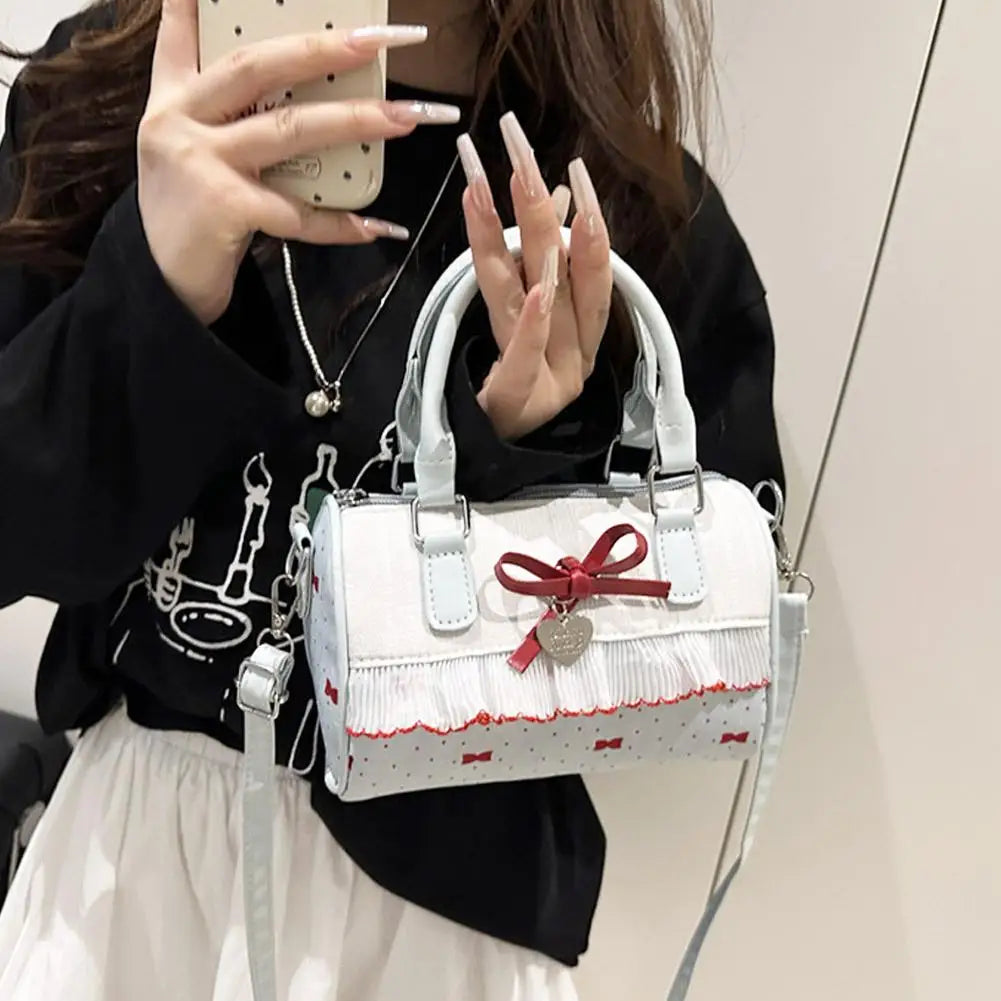 White Red Polka Dot Bow Handbag / Crossbody Bag 🎀
