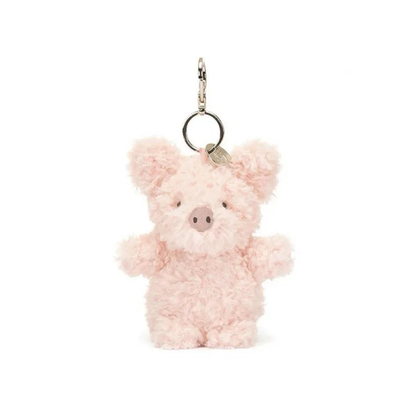 🐷 Fluffy Little Piggy Plush Keychain – Sweet Kawaii Soft Bag Charm