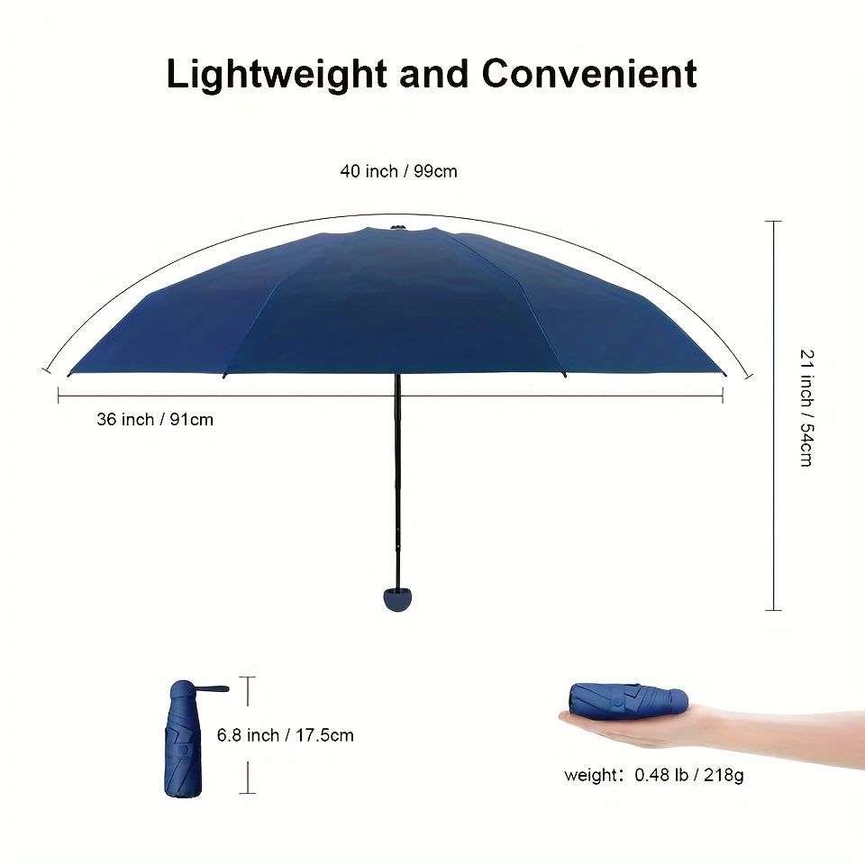 ☀️ Mini UPF 50+ UV Sun & Rain Pocket Umbrella – Cute Compact Capsule Travel Umbrella