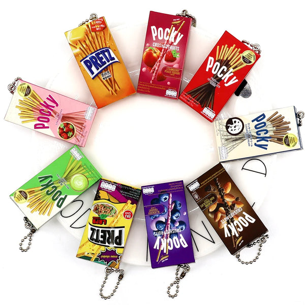🍓 Kawaii Japanese Biscuit Box Keychain – Cute Mini Snack Box Bag Charm
