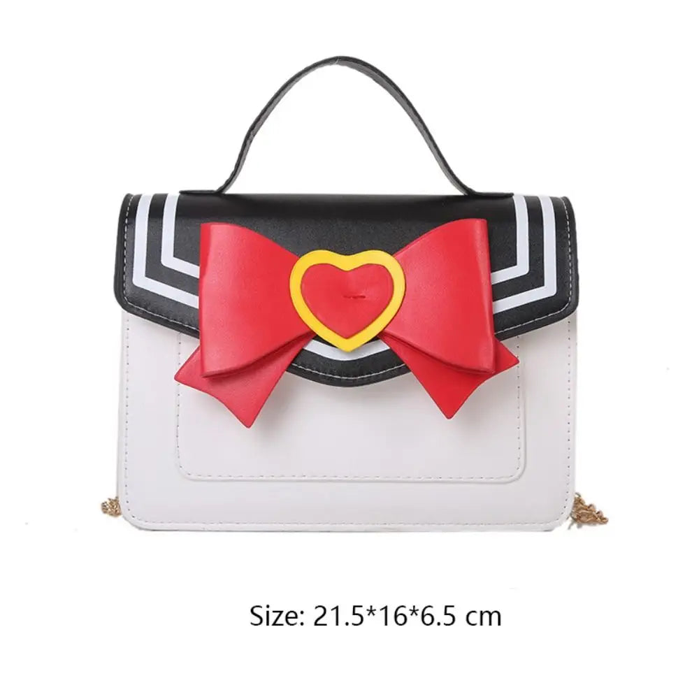 🌙 Magical Academy Uniform Handbag – Sweet Sailor Collar Bow & Gold Chain Crossbody