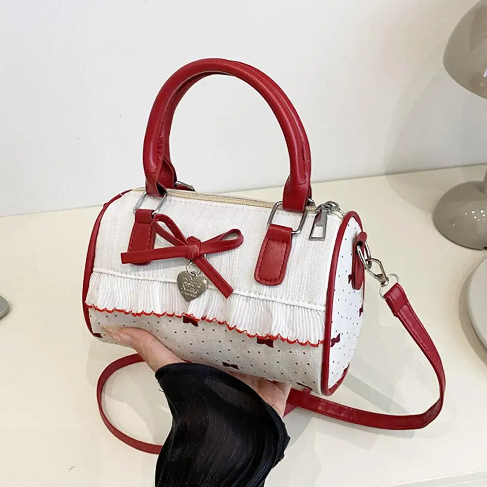 White Red Polka Dot Bow Handbag / Crossbody Bag 🎀