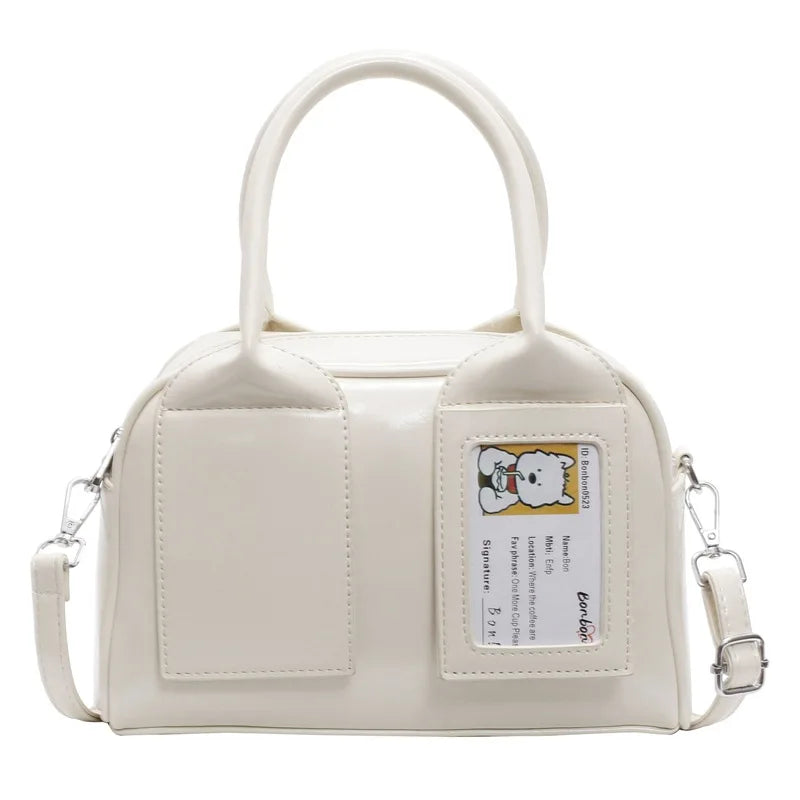 🎀 Adorable K-Pop Photocard Boston Bag – Sweet Coquette Lace & Heart Crossbody