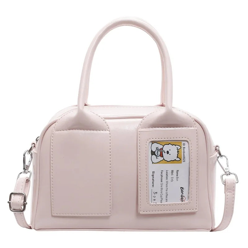 🎀 Adorable K-Pop Photocard Boston Bag – Sweet Coquette Lace & Heart Crossbody